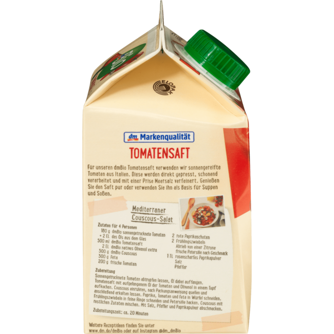 dmBio Direct Sap Tomatensap Verfijnd Met Zeezout 500 ml