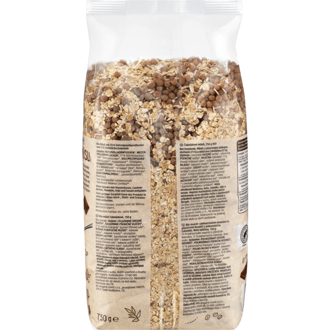 dmBio Choco Muesli Zonder Rozijnen 750 g