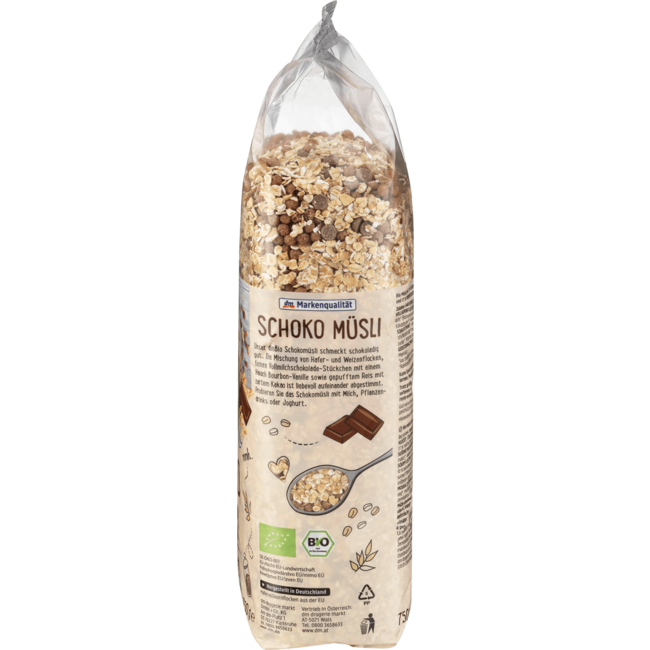 dmBio Choco Muesli Zonder Rozijnen 750 g
