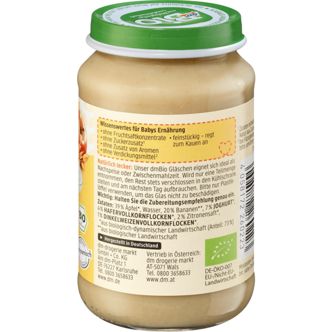 dmBio Fruit & Granen Bircher Muesli Vanaf 8 Maanden 190 g