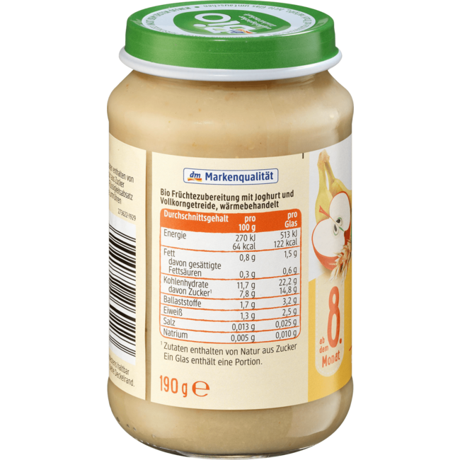 dmBio Fruit & Granen Bircher Muesli Vanaf 8 Maanden 190 g