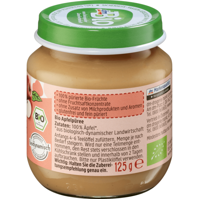 dmBio Vruchten Pure Appel V.a. 5 Maanden 125 g