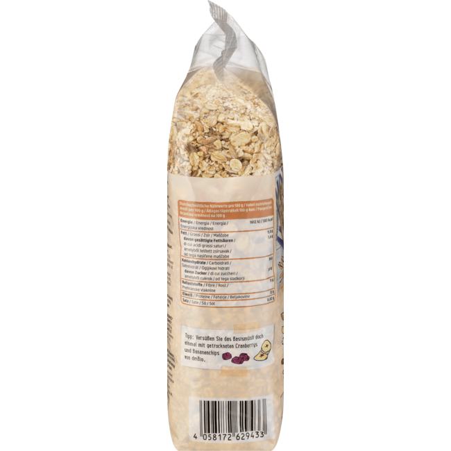 dmBio Basis Muesli Zonder Rozijnen 600 g
