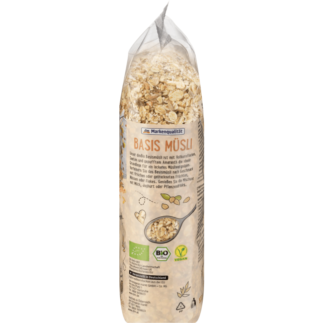 dmBio Basis Muesli Zonder Rozijnen 600 g