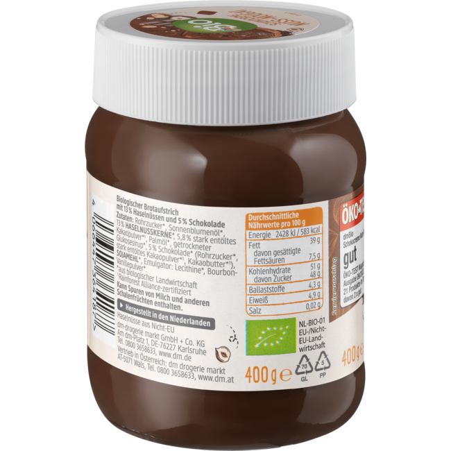 dmBio Chocoladepasta Noten-Nougat 400 g