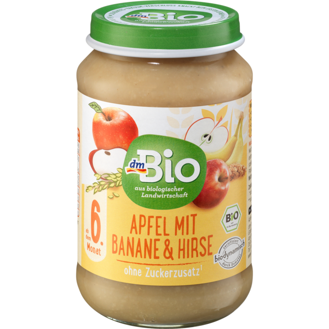 dmBio Fruit & Granen Appel Met Banaan En Gierst Vanaf 6 Maanden 190 g