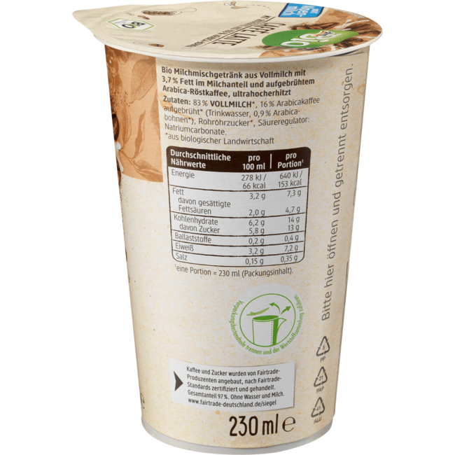 dmBio Caffé Latte 230 ml