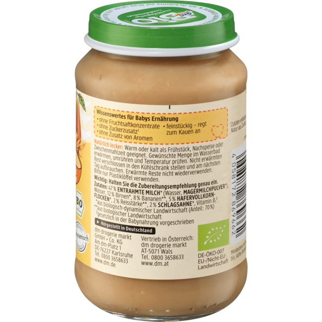 dmBio Pap Peer-Banaan Vanaf 10 Maanden 190 g