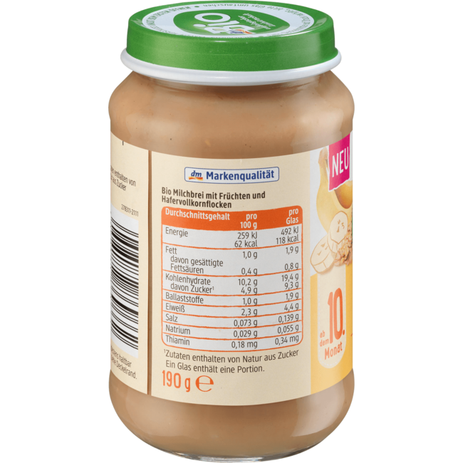 dmBio Pap Peer-Banaan Vanaf 10 Maanden 190 g