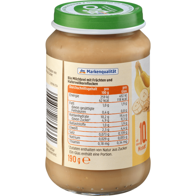 dmBio Pap Peer-Banaan Vanaf 10 Maanden 190 g