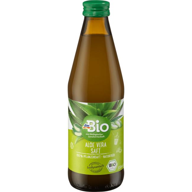 dmBio 100% Plantensap Aloë Vera Sap Natuurlijk Troebel 330 ml