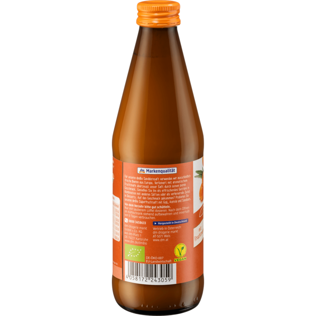 dmBio 100% Moedersap Duindoornsap Natuur Troebel 330 ml