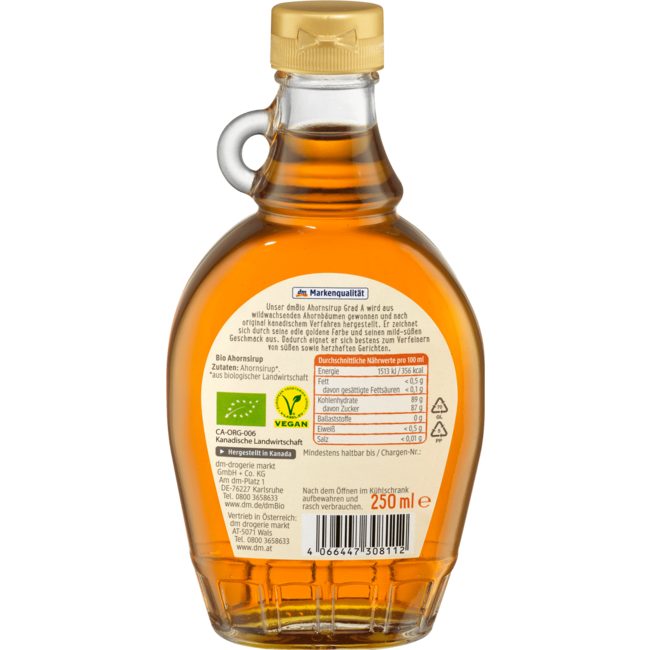 dmBio Ahornsiroop Graad A 250 ml