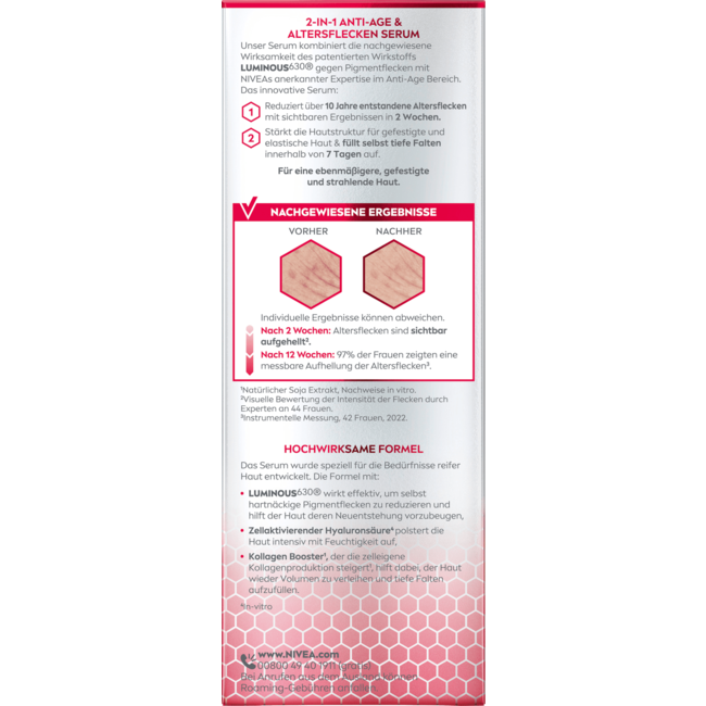 NIVEA Anti-aging Serum Cellulair Lichtgevend 630 Anti-pigmentflecken 30 ml