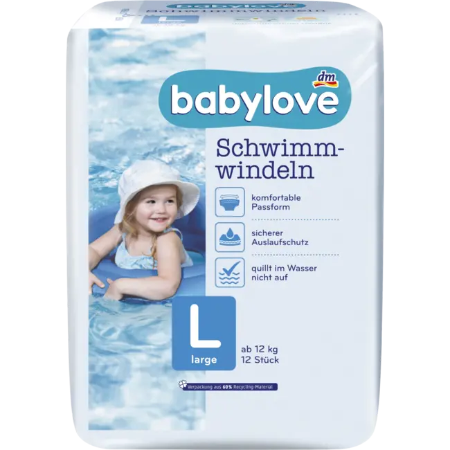 babylove Zwemluiers Maat L (vanaf 12 Kg) 12 St