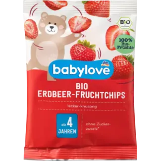 Babylove babylove Kindersnack Biologische Aardbeifruitchips V.a. 4 Jaar