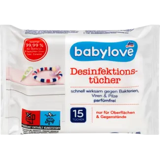 Babylove babylove Desinfecterende Doekjes Parfumvrij 15st