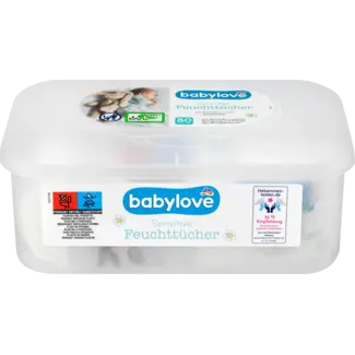 Babylove babylove Natte Doekjes Sensitive Met Box 80st