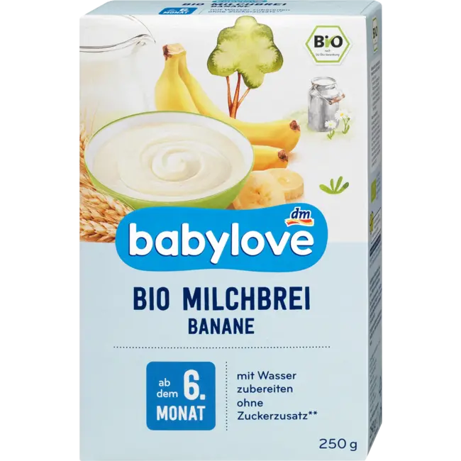 babylove Bio Melkpap Banaan Vanaf 6 Maanden 250 g