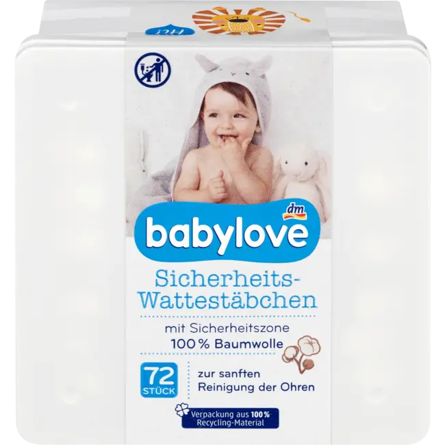 babylove Veiligheids Wattenstaafjes 72 St