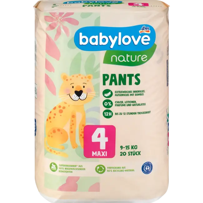 babylove nature Pants Gr.4 Maxi (9-15 Kg) 20 St