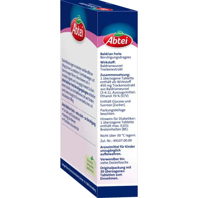Abtei Baldrian Forte Beruhigungsdragees 30 St