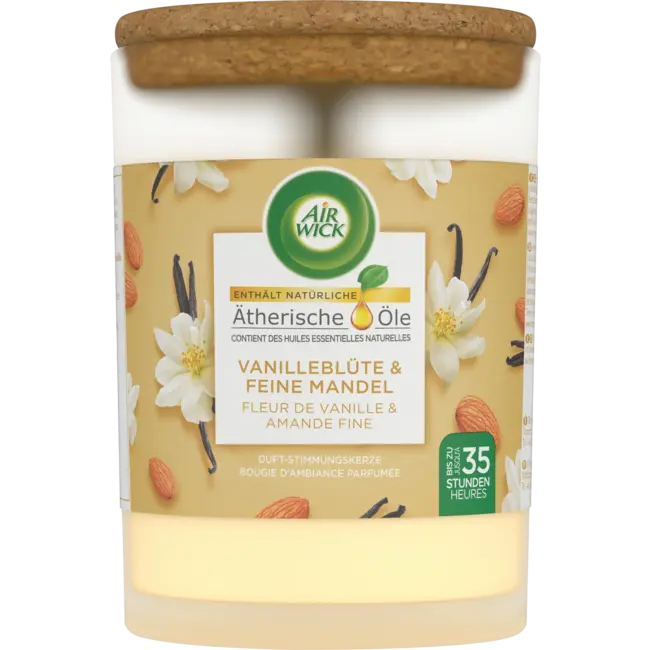 AirWick Geurstemming Kaars In Glas Vanille Bloesem & Fijne Amandel 521g 1 St