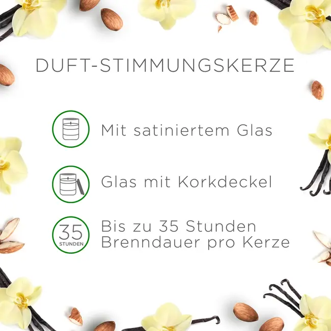 AirWick Geurstemming Kaars In Glas Vanille Bloesem & Fijne Amandel 521g 1 St
