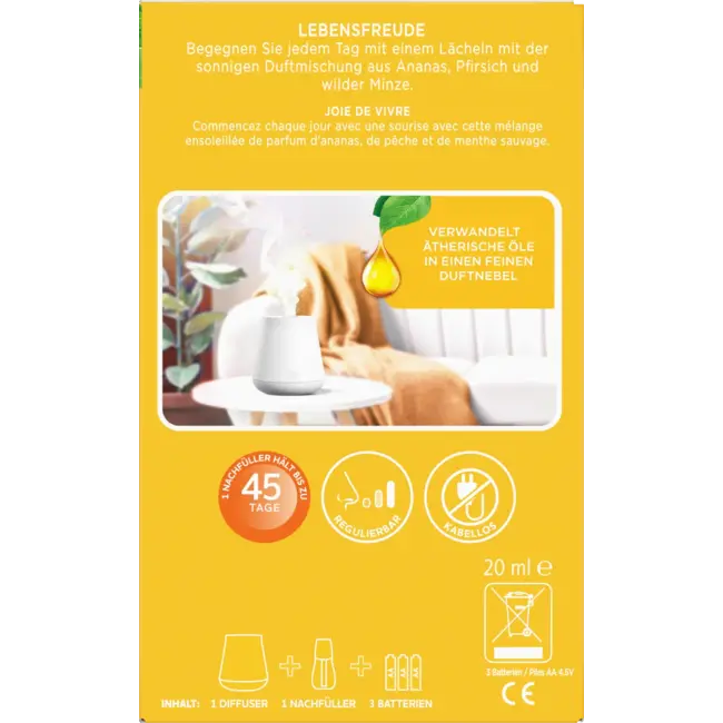 AirWick Luchtverfrisser Aroma-olie Diffuser Levensvreugde Starterset 1 St