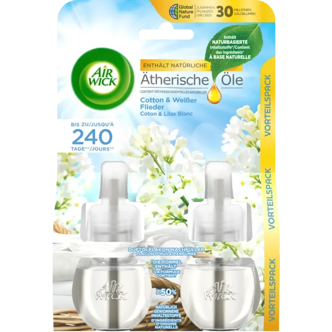 AirWick Luchtverfrisser Geurstekker Cotton & White Lila Navulverpakking 38 ml