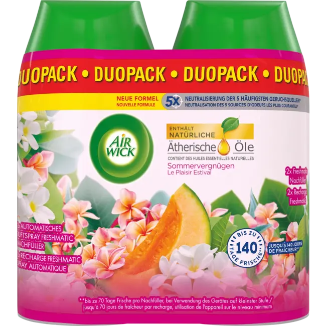 AirWick Luchtverfrisser Freshmatic Zomerplezier Navulverpakkingen (2x250 Ml) 500 ml