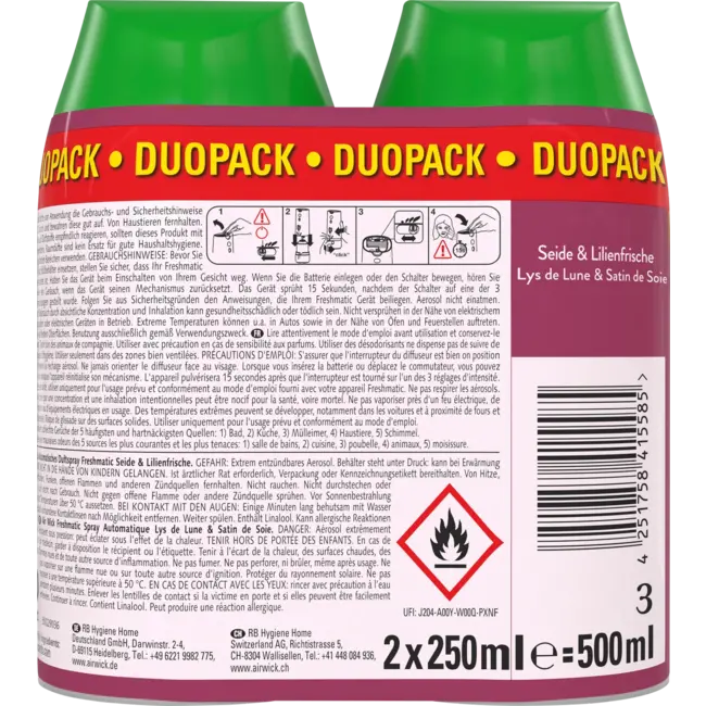 AirWick Luchtverfrisser Freshmatic Silk & Lily Fresh Navulverpakkingen 2 St