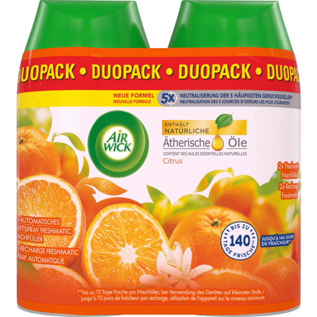 AirWick Luchtverfrisser Freshmatic Citrus Navulling (2x250 Ml) 500 ml