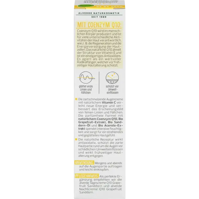 alverde NATURKOSMETIK Oogcrème Q10 15 ml