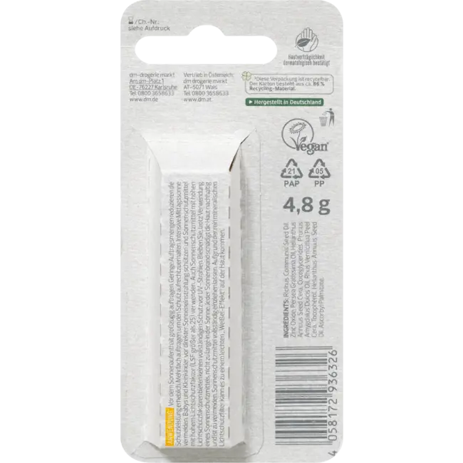 alverde NATURKOSMETIK Lippenbalsem Sensitive SPF 30 4 g