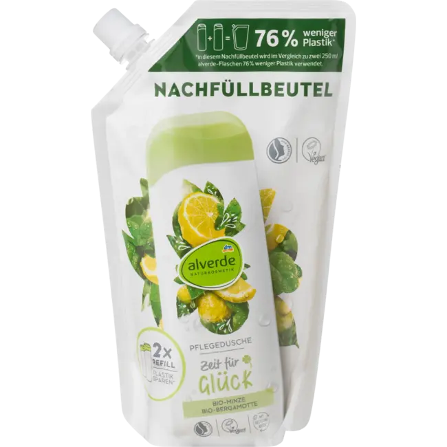 alverde NATURKOSMETIK NFB Douchegel Tijd Voor Geluk Bio-munt Bio-bergamot 500 ml