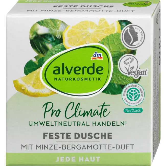 alverde NATURKOSMETIK Vaste Douche Met Mint-bergamotgeur 60 g