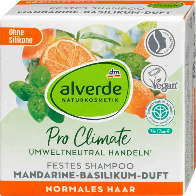 alverde NATURKOSMETIK Vaste Shampoo Mandarijn Basilicum 60 g