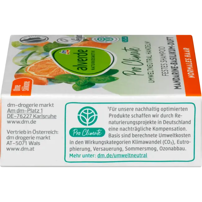 alverde NATURKOSMETIK Vaste Shampoo Mandarijn Basilicum 60 g
