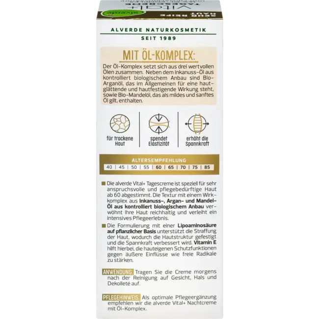 alverde NATURKOSMETIK Gezichtscrème Vital+ 50 ml