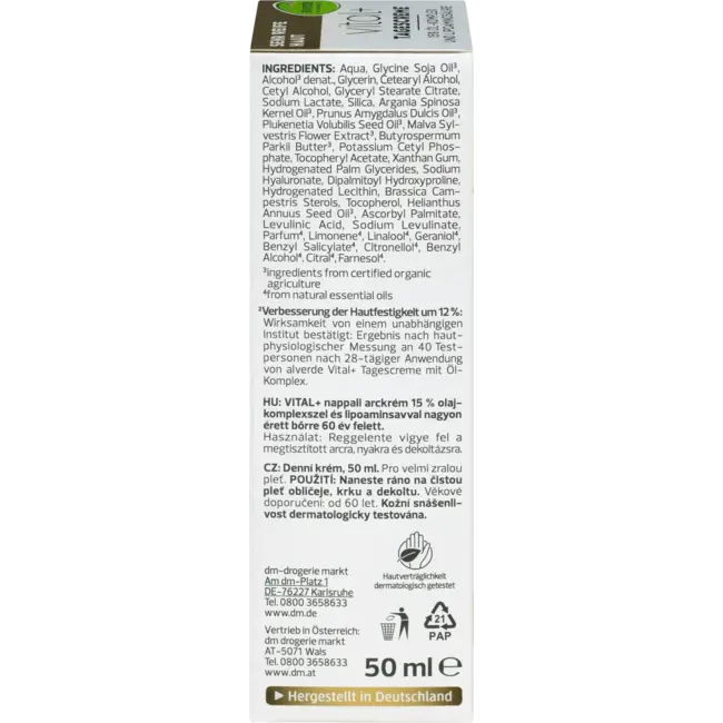 alverde NATURKOSMETIK Gezichtscrème Vital+ 50 ml