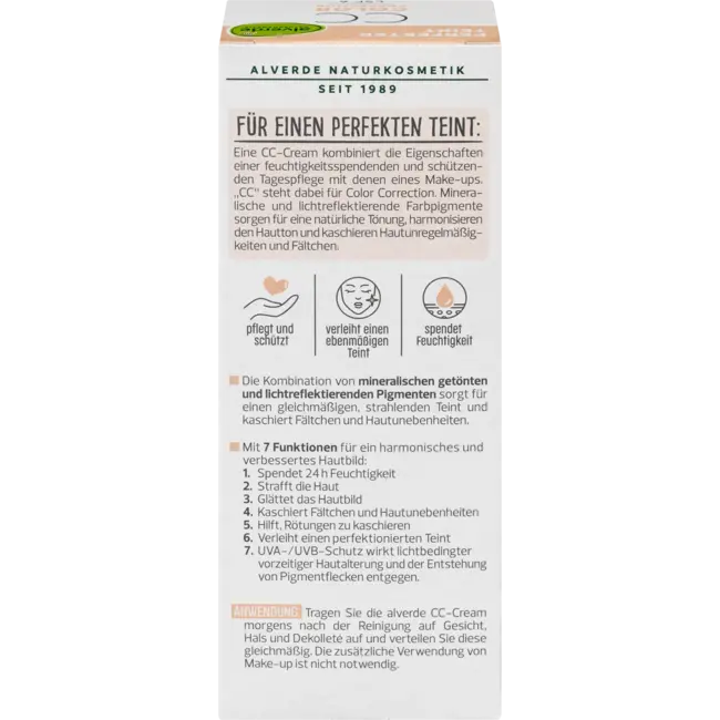alverde NATURKOSMETIK CC Creme Perfecte Teint SPF 6 50 ml