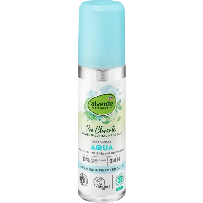 alverde NATURKOSMETIK Deo Spray Aqua Watermunt Zeemineralen 75 ml