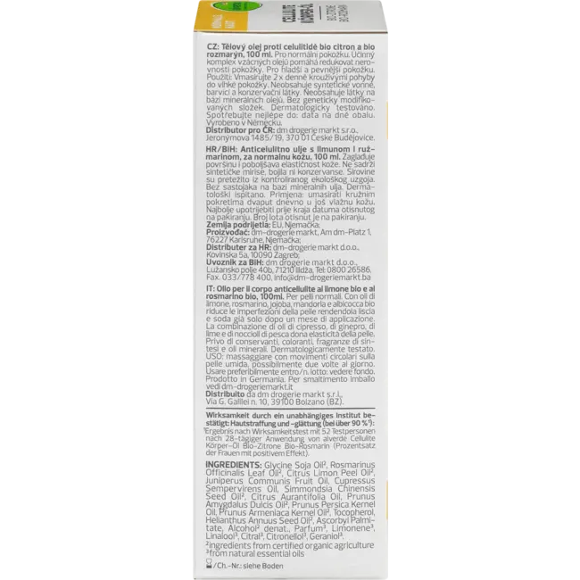 alverde NATURKOSMETIK Lichaamsolie Cellulitis Bio-citroen, Bio-rozemarijn 100 ml