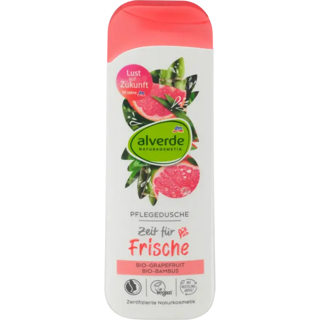alverde NATURKOSMETIK Douchegel Tijd Voor Verse Biologische Grapefruit, Biologische Bamboe 250 ml