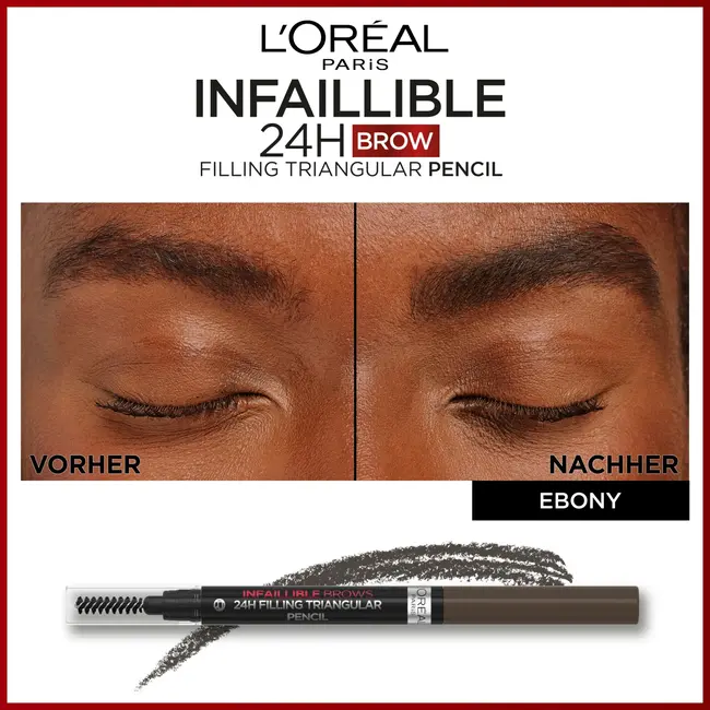 L'ORÉAL PARIS   Augenbrauenstift Infaillible Brows 24h Filling Triangular 1.0 Ebony 1 ml