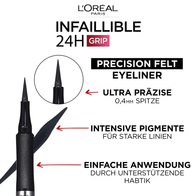 L'ORÉAL PARIS   Eyeliner Precision Felt 01 Zwart 1 St