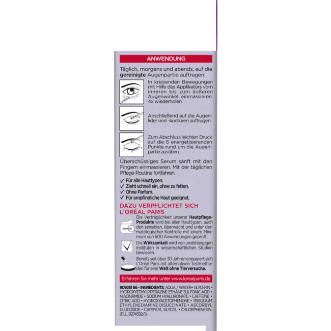 L'ORÉAL PARIS   Oogserum Revitalift Filler Hyaluron + Cafeïne 20 ml