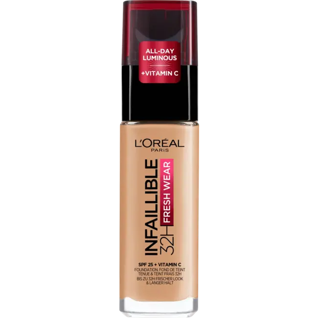 L'ORÉAL PARIS   Foundation Infaillible 32h Fresh Wear, 250 Radiant Sand, LSF 25 30 ml