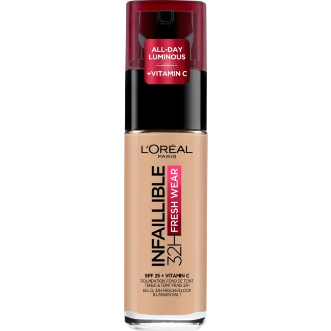 L'ORÉAL PARIS   Foundation Infaillible 32H Fresh Wear 145 Rose Beige, LSF 25 30 ml